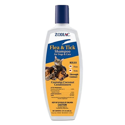 Zodiac- Shampooing contre puces et tiques pour chiens et chats 240ml