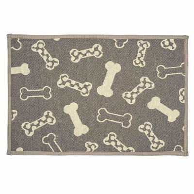 Loving Pet Tapis Bella - 'Woof' Gris et Noir 12,5"x19,25"